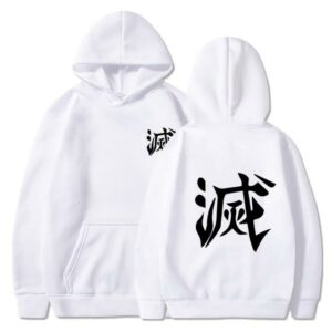 Demon Slayer Hoodie destroy kanji white hoodie